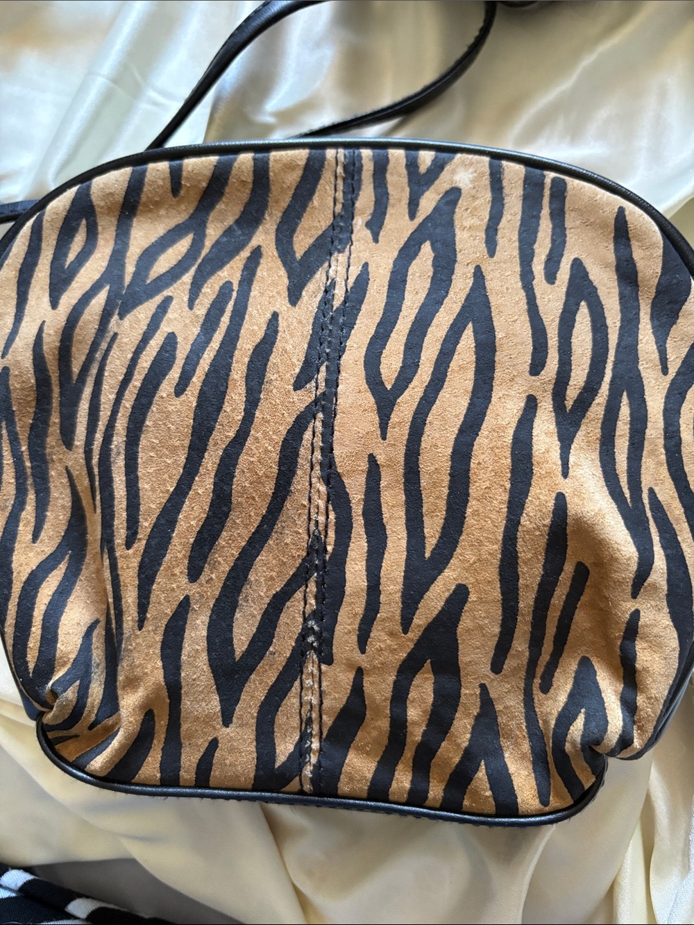 Women’s Zebra-Print Crossbody Bag - Tan by EMPRESS.